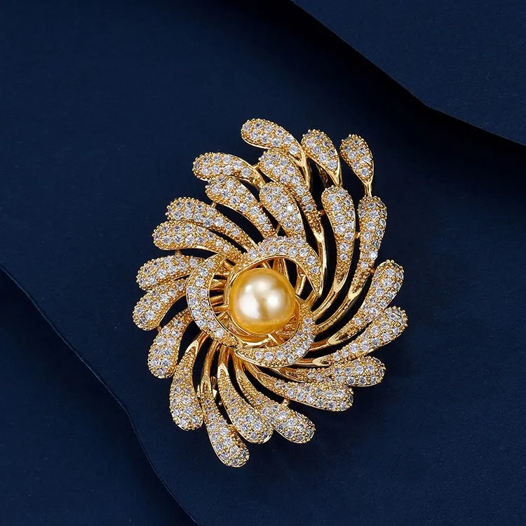 铜合金合成锆石胸针 【火树银花】高档轻奢小众胸针OL西装礼服胸花商品图