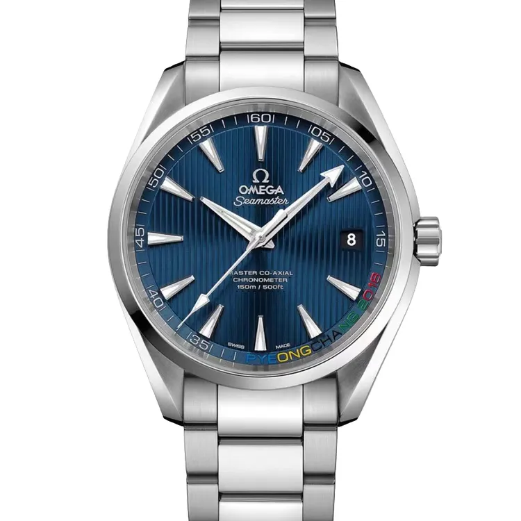 99新 Omega/欧米茄 海马系列/时尚/男士/防水/夜光/名表/蓝色