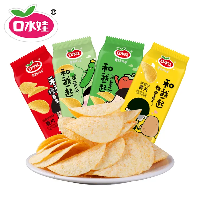 口水娃12包/20包小薯片混合味      香脆  休闲  松脆  轻薄   