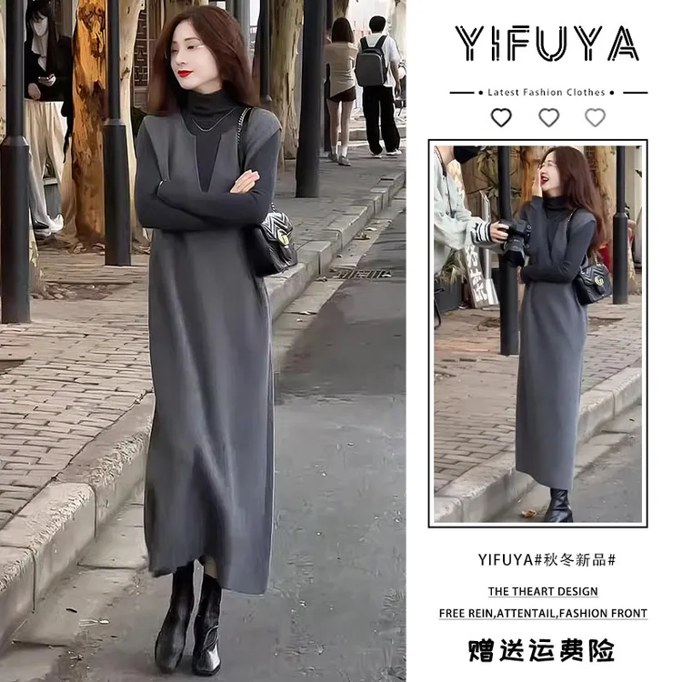2025早秋穿搭春季套装穿搭优雅连衣裙灰色高级感气质名媛通勤搭配