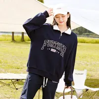 初中学生套头卫衣宽松显瘦春秋新款高中女生秋装拉链立领上衣
