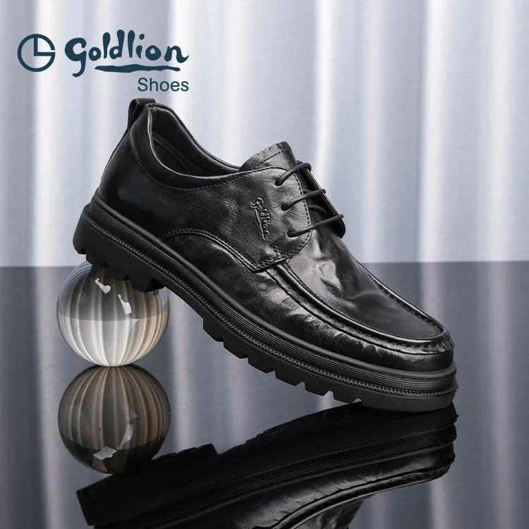 【总裁系列】金利来新款男士商务手抓纹系带德比508310519双11男鞋