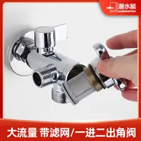 潜水艇智能马桶角阀带过滤网全铜一分二4分转6分坐便器专用大流量