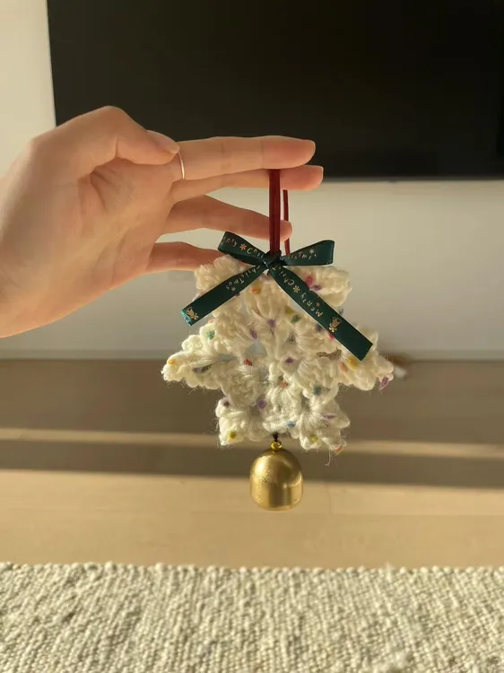 【爱宝】毛线钩针圣诞节雪花挂件手工编织DIY材料汽车挂件