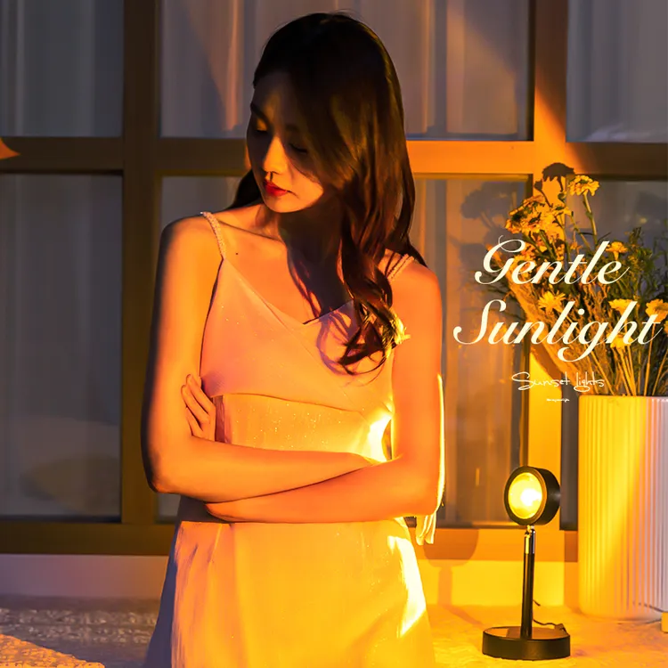 纪曼图直播间氛围灯夕阳灯日落灯背景补光灯拍照摄影氛围落地灯