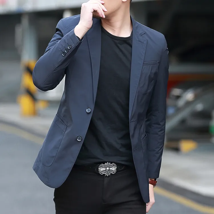 MORNYMOSS休闲西装男士薄款中青年韩版修身西服时尚便西单西外套