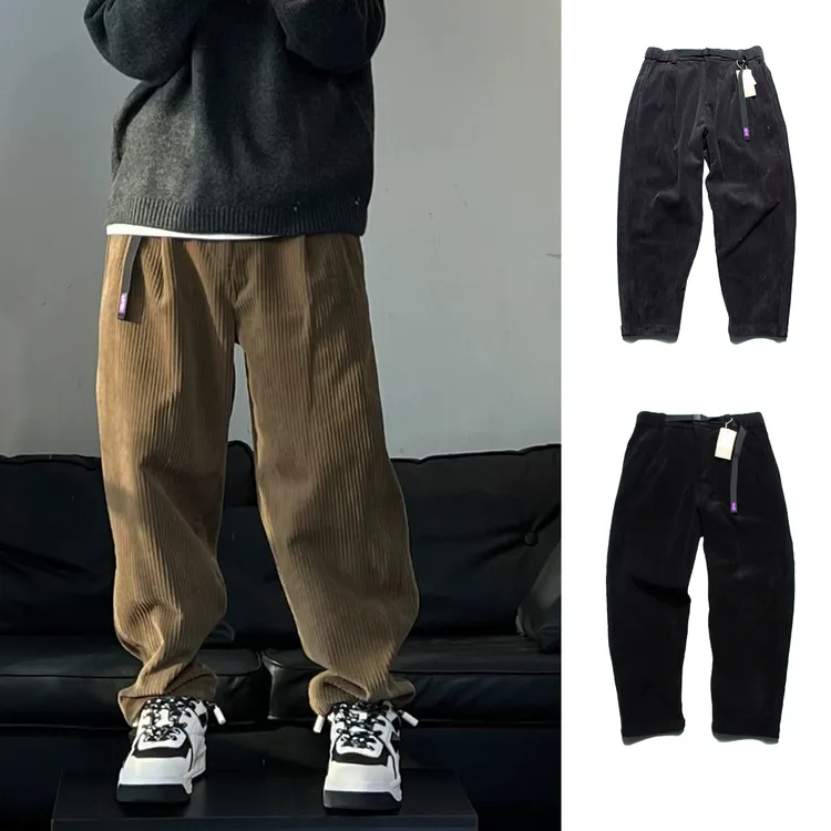 【重磅高街子母条锥形裤】一条过冬 灯芯绒街潮百搭加绒休闲裤5382
