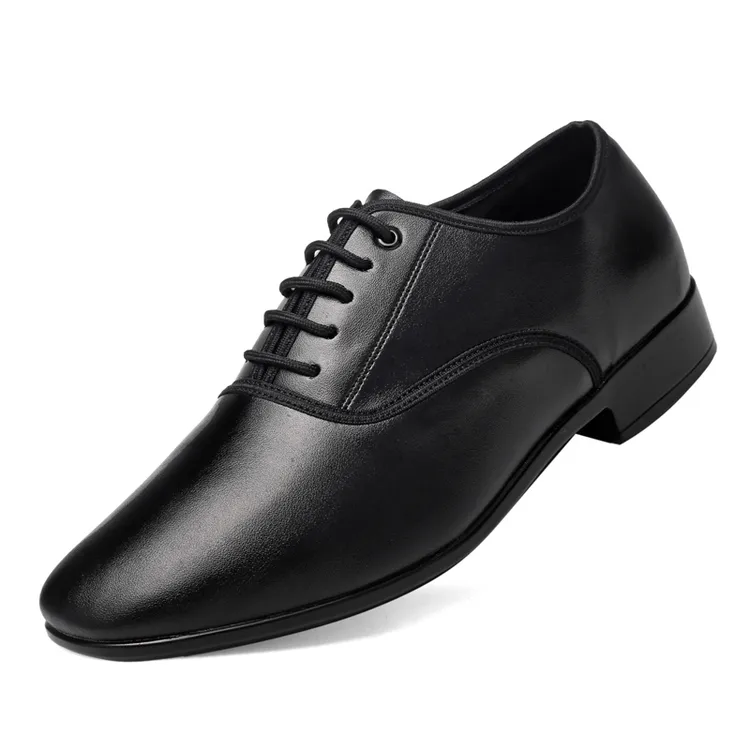 【小羽专属】男士冬季黑色真皮百搭时尚摩登舞鞋室外交谊舞广场舞鞋