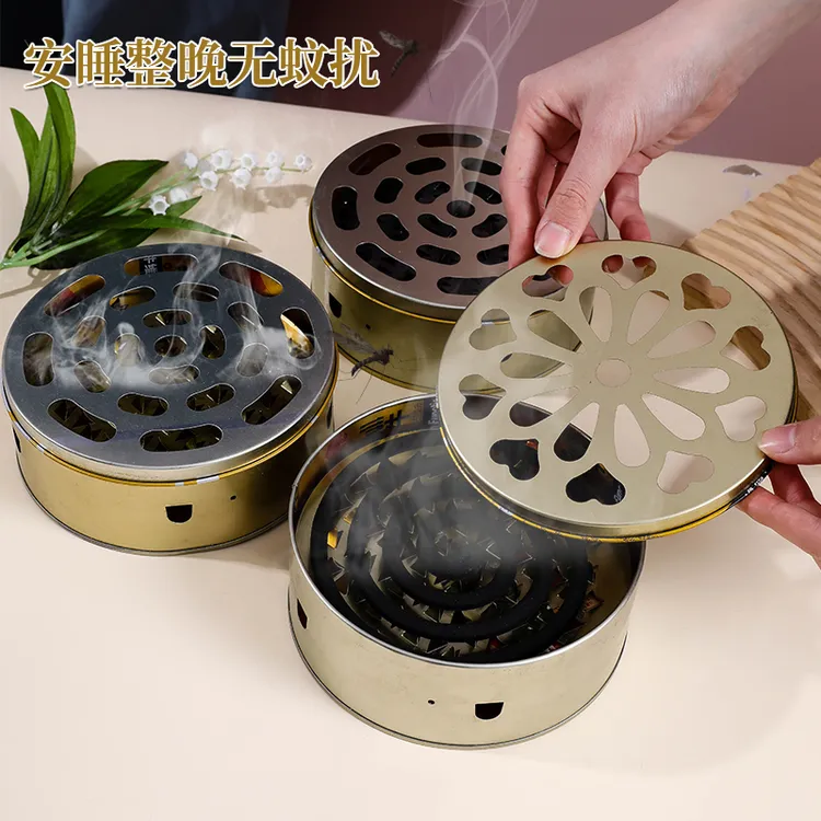 蚊香盘托蚊香盘蚊香架蚊香盒带盖防火蚊香檀香炉户外家用