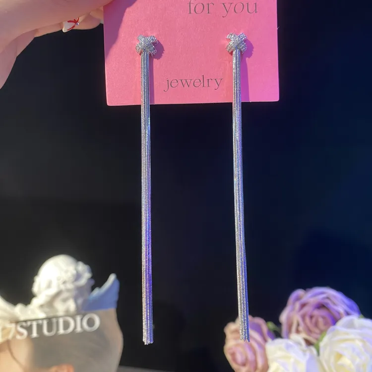 铜合金耳饰 雅妍】简约精致长款流苏耳环气质轻奢时尚百搭精美耳钉