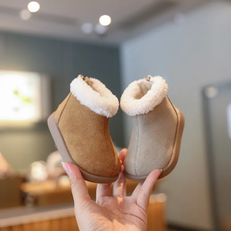 Sportmern儿童雪地靴冬季加绒加厚女童棉鞋软底男宝宝男童鞋棉靴