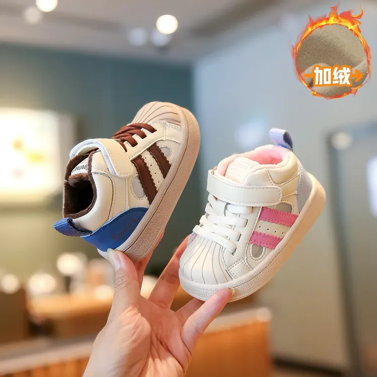 Sportmern棉鞋宝宝鞋子2024冬季新款女童加绒板鞋小童运动保暖鞋