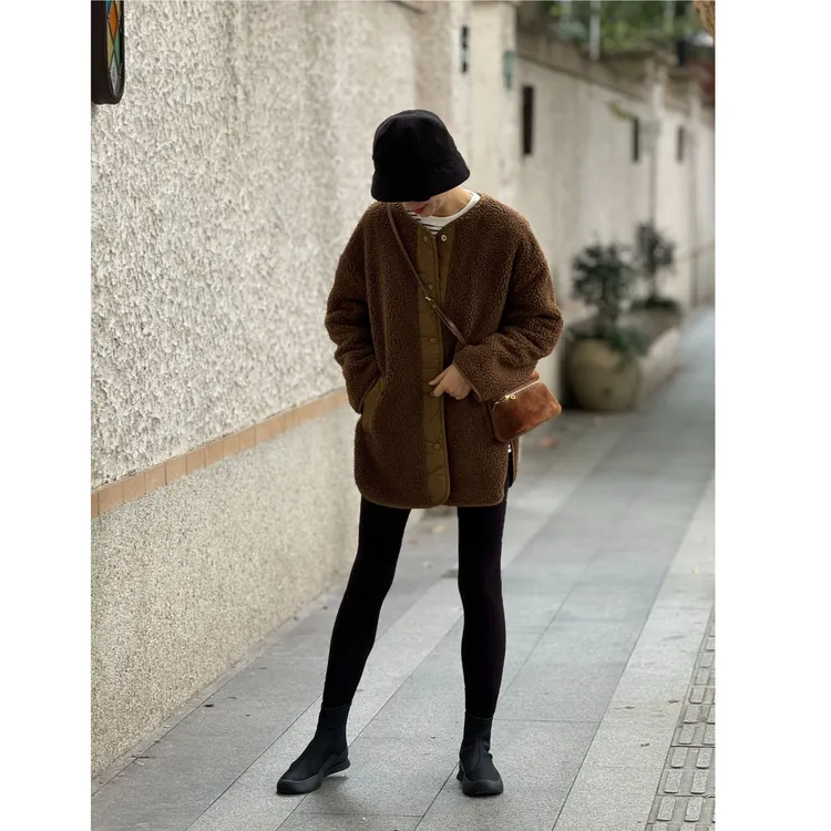 （YY推荐）优雅矜贵 时尚休闲秋冬百搭宽松保暖女士外套
