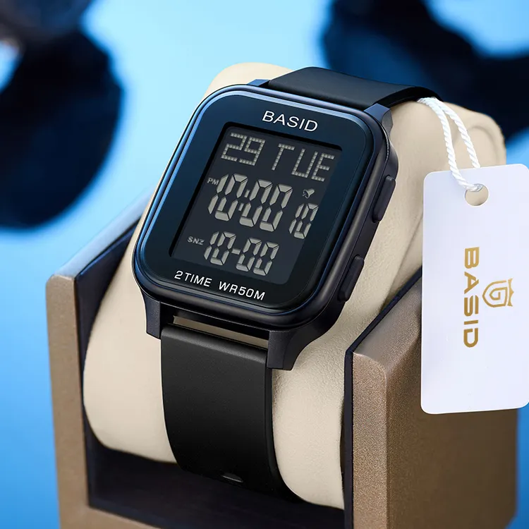 方块手表男学生青少年初高中生时尚潮流运动电子表夜光防水腕表女