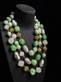 书册款重工三层琉璃项链