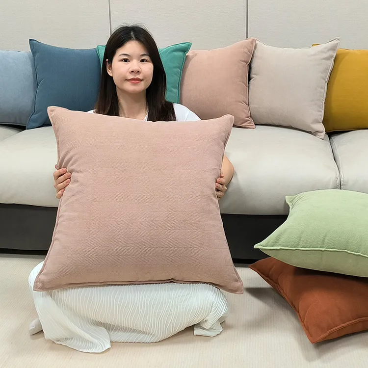 ins网红雪尼尔抱枕靠垫靠枕套不含芯奶油轻奢沙发床头靠背高级感6