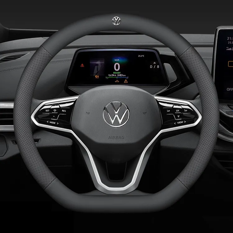 【1号】大众吸汗方向盘套专车专用汽车把套四季通用圆型D型真皮超薄