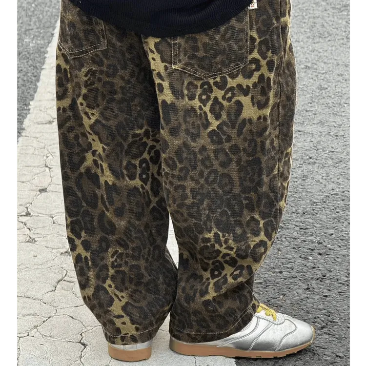 个性~男童豹纹牛仔裤韩版潮儿童修身长裤宝宝洋气裤子帅气春秋款