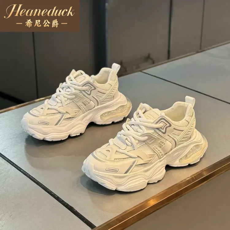 2026秋冬鞋子新款潮牌厚底增高气垫老爹鞋男士爆款透气网面休闲鞋