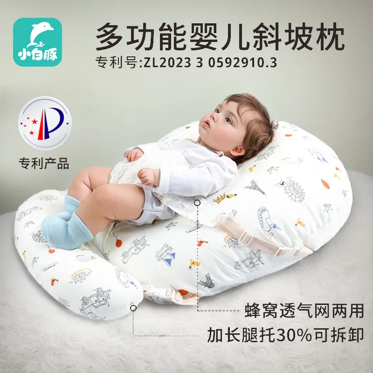小白豚婴儿防吐奶斜坡枕宝宝新生儿神器斜坡防吐奶枕斜坡垫哺乳枕商品图