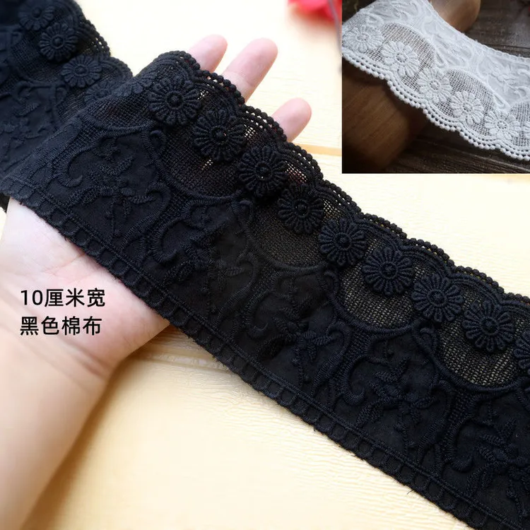 10厘米宽多色纯棉刺绣加厚服装辅料花边 裙子下摆袖口加长辅料