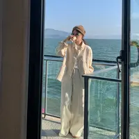 定制高端斜纹棉 重工酵洗阔腿裤QD231111-B