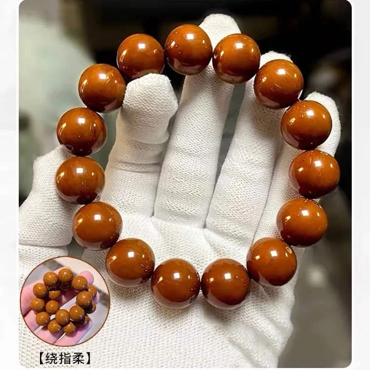 紫金鼠光珠手串男女原果打磨正圆招财鼠菩提手串文玩串珠绕指柔女