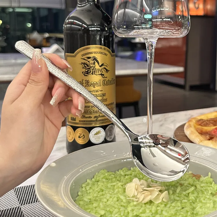 【老板娘自用轻奢款】日式锤纹18/10不锈钢西餐勺主餐更吃饭勺调羹