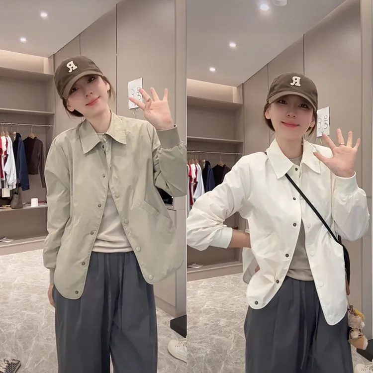 时尚洋气短款衬衫式外套女士2025春季新款小个子休闲百搭外穿开衫