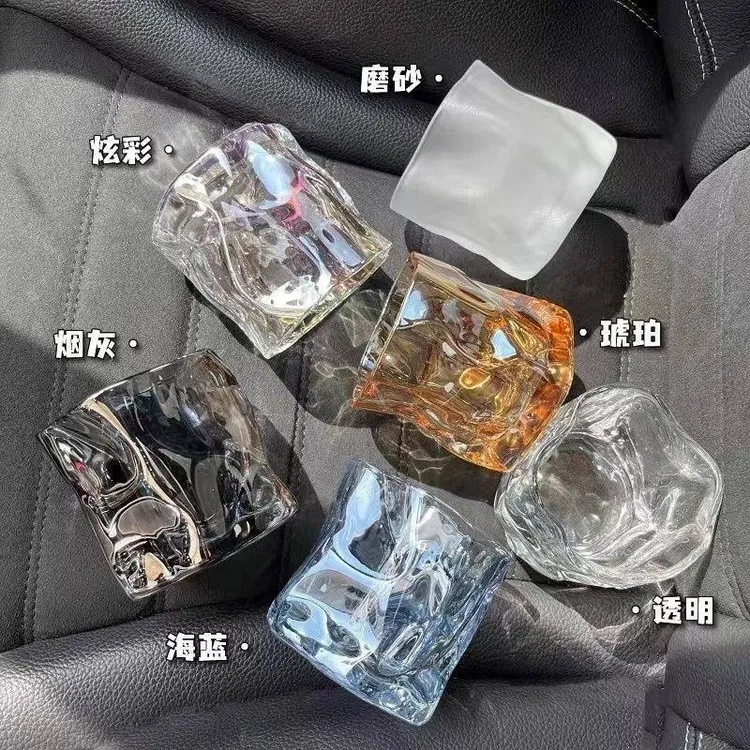 西藏包邮扭扭杯高颜值ins风玻璃杯啤酒杯洋酒杯家用喝水杯子酒杯