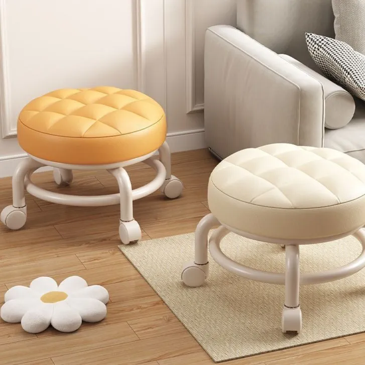 西藏包邮滑轮矮凳万向轮小凳子带轮带娃滑轮凳多功能美缝圆凳软坐