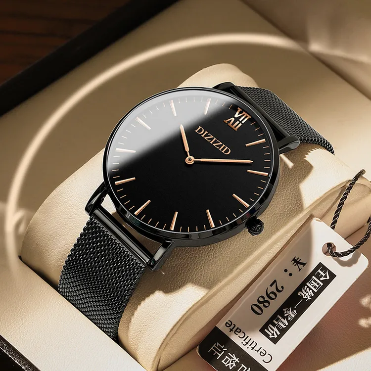 2025年新款机械表初中高中学生男款简约超薄防水静音考试专用手表