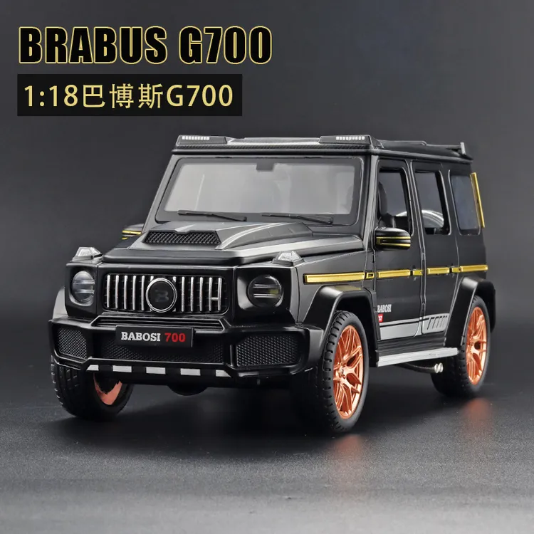 （盒装）1:18大号巴博斯大G合金车模 7开内饰灯光喇叭可按声收藏