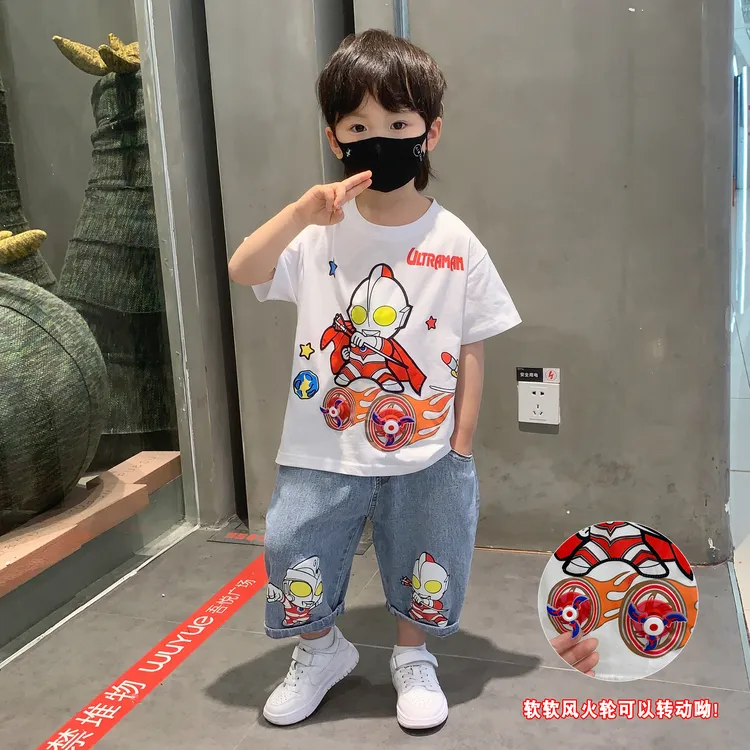 奥特曼男童夏装套装帅气时髦男宝夏季衣服酷帅儿童夏款3-6岁童装