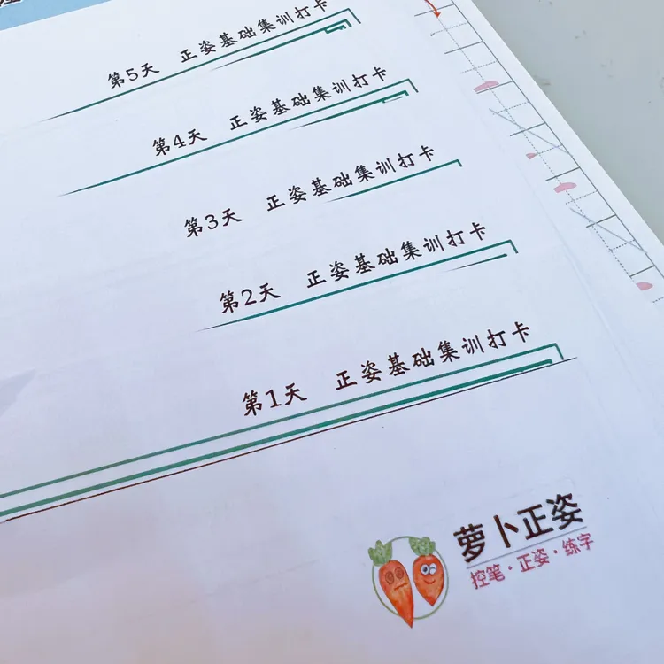 萝卜正姿打卡专用训练本