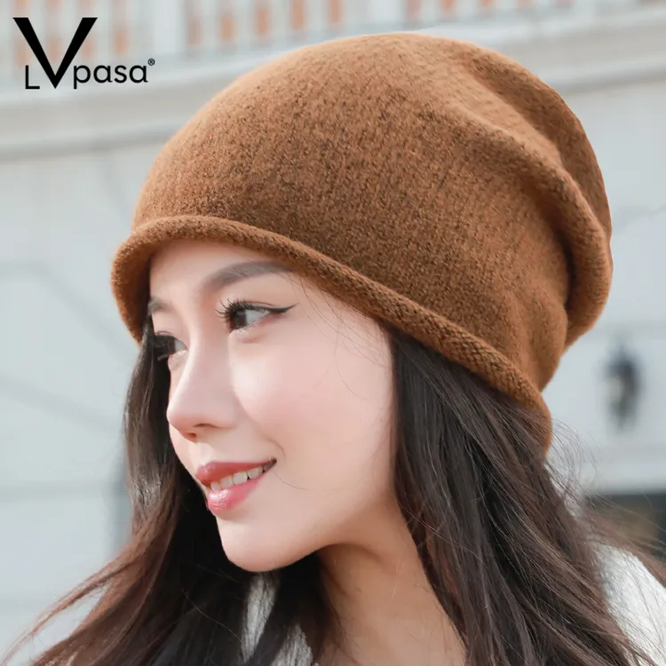 帽子女秋冬新款包头帽显脸小秋冬堆堆帽登山冷帽月子帽头套针织帽