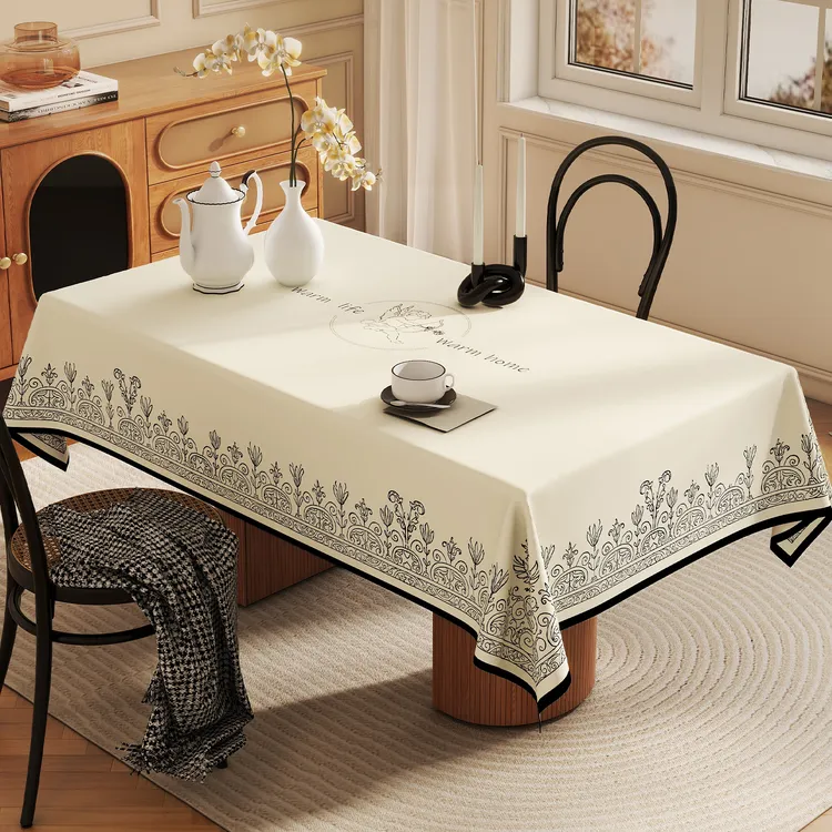 本知桌布防油防水又防烫长方形防水防油免洗防烫轻奢高级感桌垫商品图