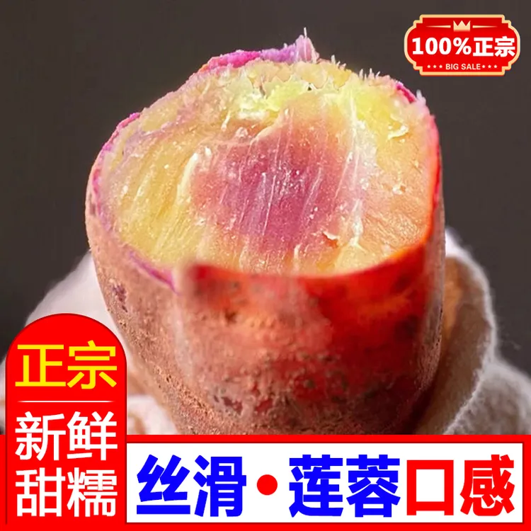 正宗南沙一点红番薯广州沙地番薯新鲜花心红薯火锅蔬菜红心蜜薯