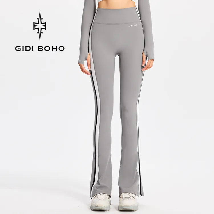 GIDI BOHO/极地薄荷秋冬新款高腰外穿提臀裸感运动微喇叭瑜伽长裤