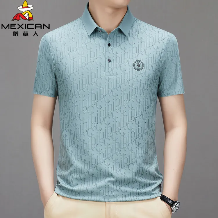 稻草人夏季新款男士休闲夏季透气半袖薄款商务POLO衫男士短袖T恤