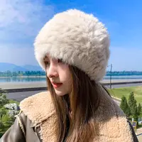 兔毛帽子女秋冬天加厚保暖显脸小韩版百搭冬季毛绒手工皮草毛线帽