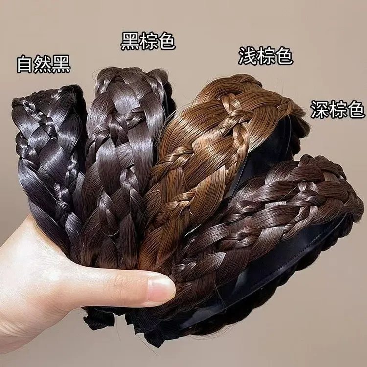 【小芳演绎用品店】新款宽边假发麻花辫女头箍编织假发辫子发饰