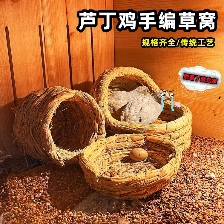 【卷卷丫】芦丁鸡专用装饰用品鸟窝手工编制下蛋窝寻找安全感的小窝