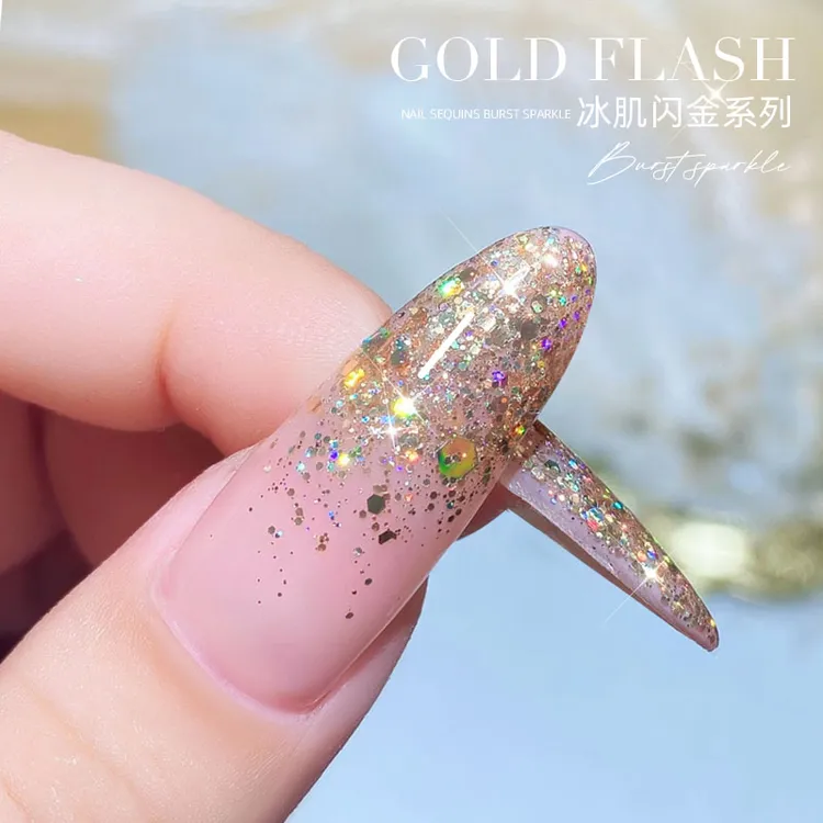 致美艺爆闪冰肌闪金19号小城迷片亮片指甲款式持久美甲店甲油胶