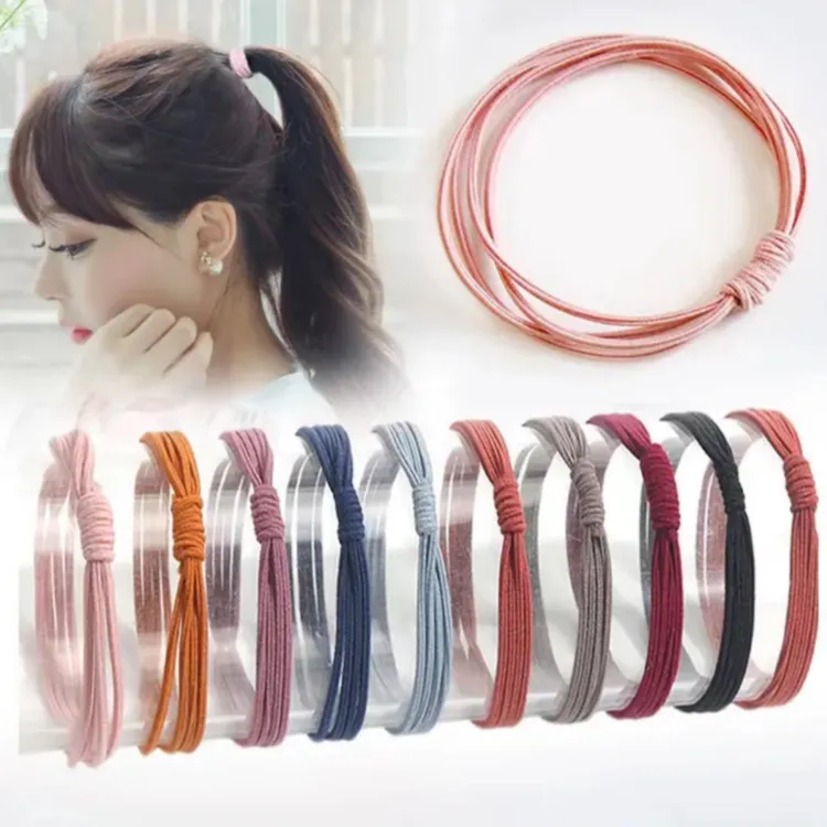 布艺发饰 百搭皮筋女扎发绳高弹力不伤发四合一头绳甜美商品图