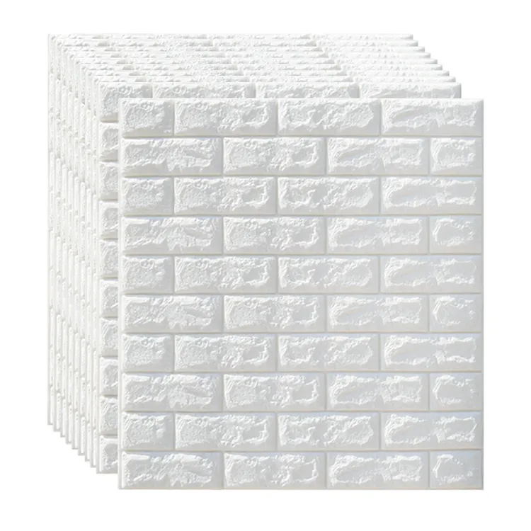加厚墙纸3d立体砖纹防水泡沫墙贴防潮防撞房间隔热砖纹自粘墙壁纸
