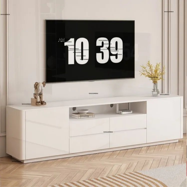 客厅电视柜实木家用小户型落地式电视柜茶几白色电视柜客厅电视柜
