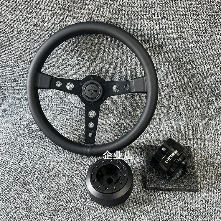 限量版momo方向盘p5改装叮一声快拆14寸真皮赛车竞技转向盘