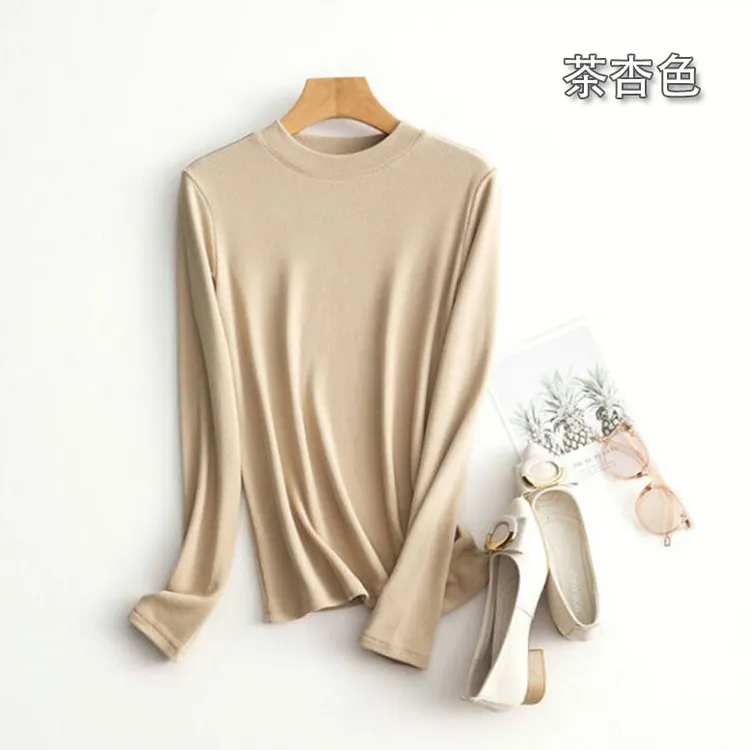 [裁缝方师傅家]春秋冬打底衫长袖针织衫内搭女衫百搭保暖圆领纯色