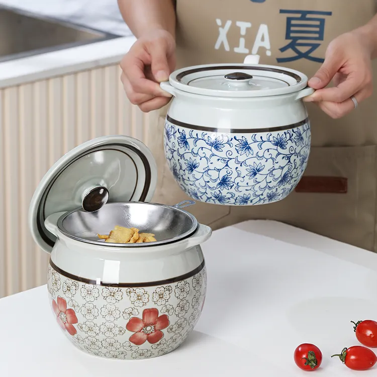 九夏猪油罐家用陶瓷带盖厨房滤油储油罐耐高温辣椒油专用油罐坛子